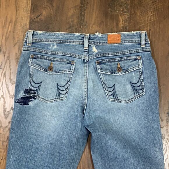 Tommy Jeans Distressed Embroidery Back Flap Pockets Bootcut Jeans - Picture 8 of 8